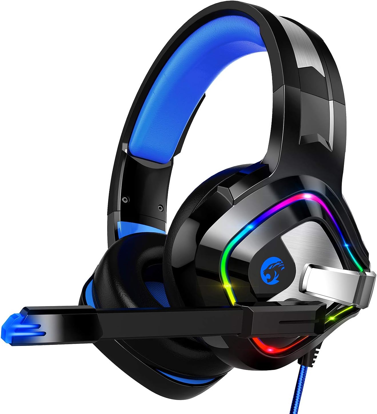 ZIUMIER Gaming Headset PS4 Headset, Xbox One Headset with Noise Canceling Mic & RGB Light, PC Headset with Stereo Surround Sound, Over Ear Headphones for PC, PS4, Xbox One, Laptop