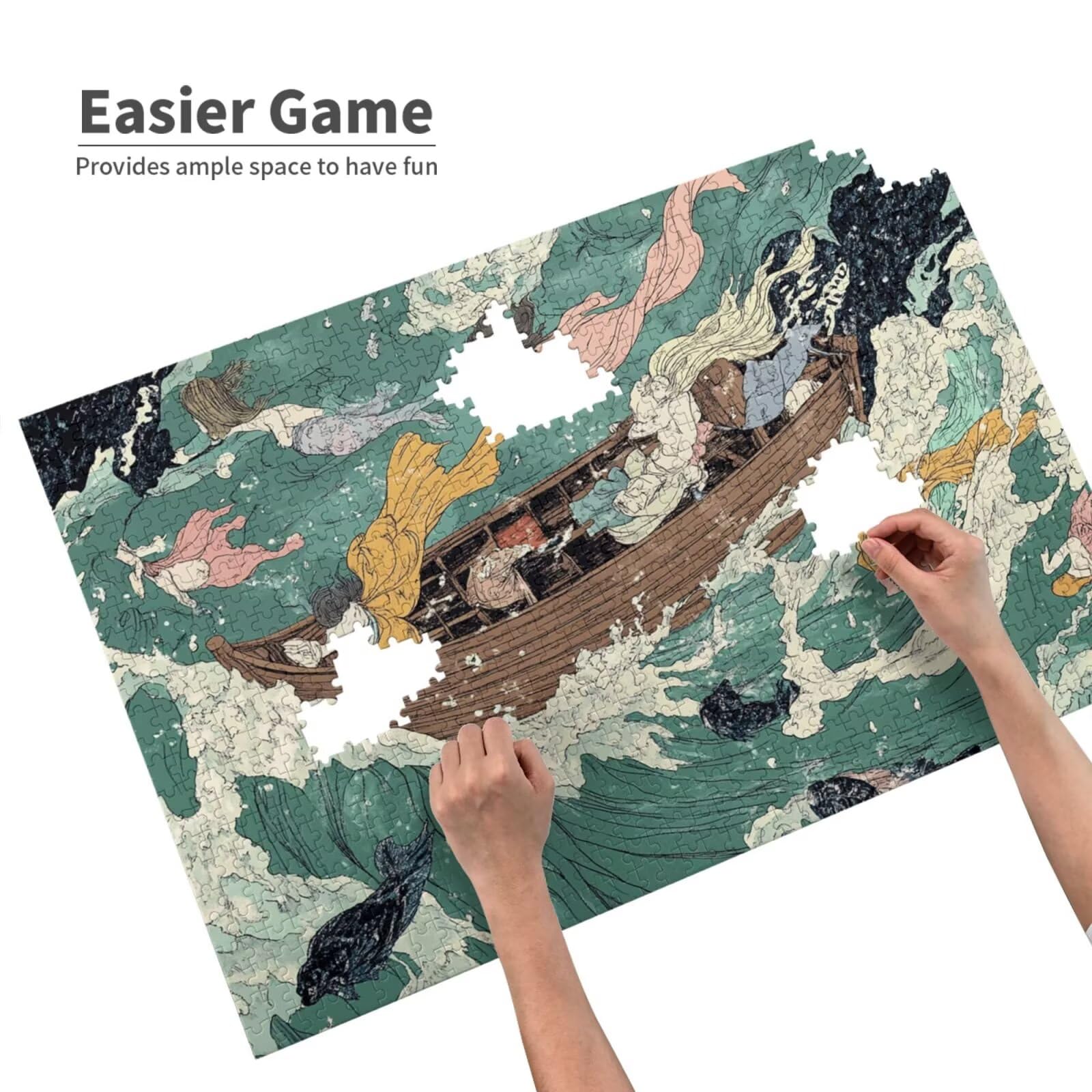 Puzzle abstrakcyjne, 1500 elementów, krajobraz, puzzle dla dorosłych, z pudełkiem na prezent, duże drewniane puzzle dla dorosłych, gra zręcznościowa dla całej rodziny, prezenty dla kobiet, 87 x 57 cm