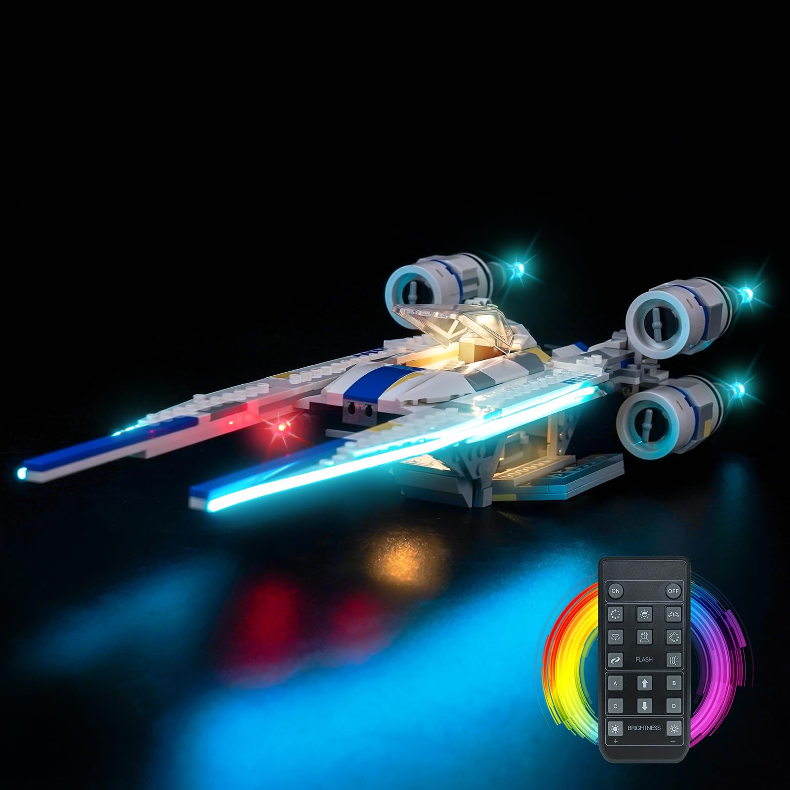 LocoLee RC Led Light Set Compatible with Lego 75399 Rebel U-Wing Starfighter Led Decoration Lighting Kit Compatible with Lego 75399 Building Blocks Model,Only Lights Set,No Model - Image 2