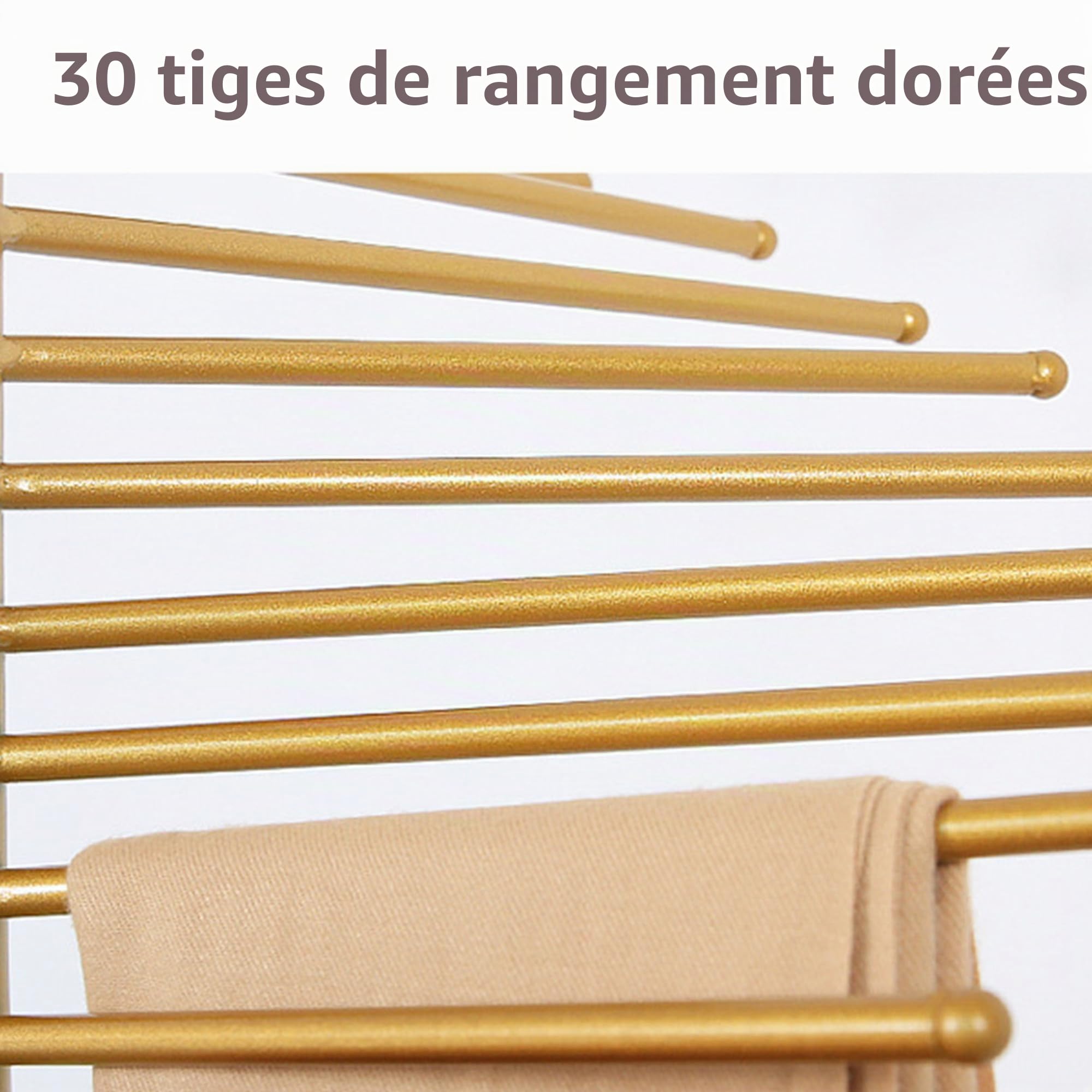 Porte-écharpe autoportant, Organisateur de Hijab en Spirale, Cintre de couvertures de Pantalons de Ceinture pour Magasin de vêtements, Grande Taille 67 "x 17",d'or