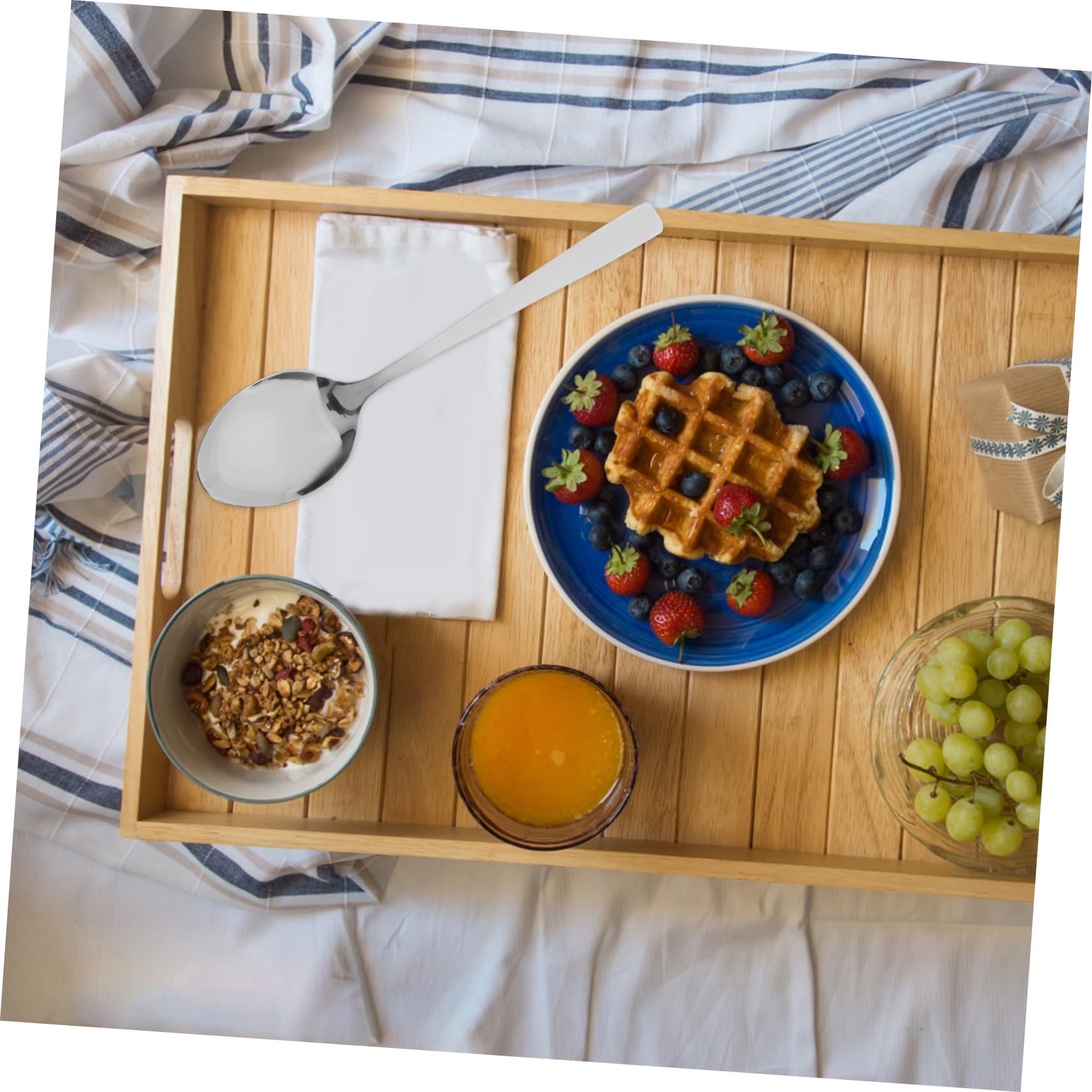 TOYANDONA 12 piezas Cucharas de Acero Inoxidable para Servir Mango Ergonómico Cómodo para Cocina y Comedor Doméstico Resistentes y Fáciles de Limpiar