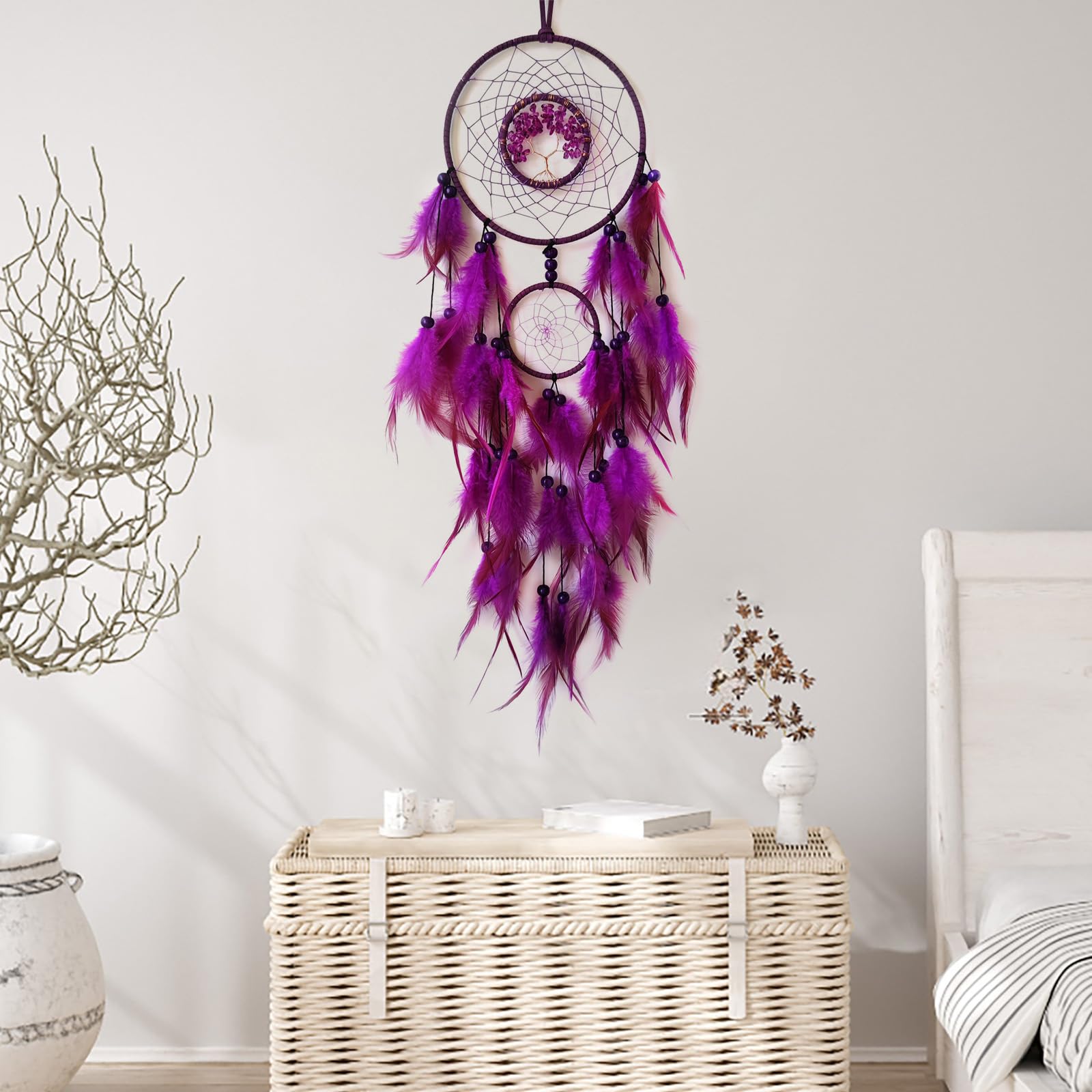 Amazon.com: SOYUZU Purple Dream Catcher with Tree of Life