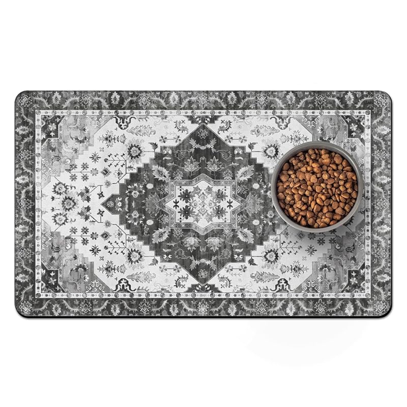 Tapete para Comedouro de Cães Usnfhcaw de Borracha Absorvente 02 Black, tamanho S