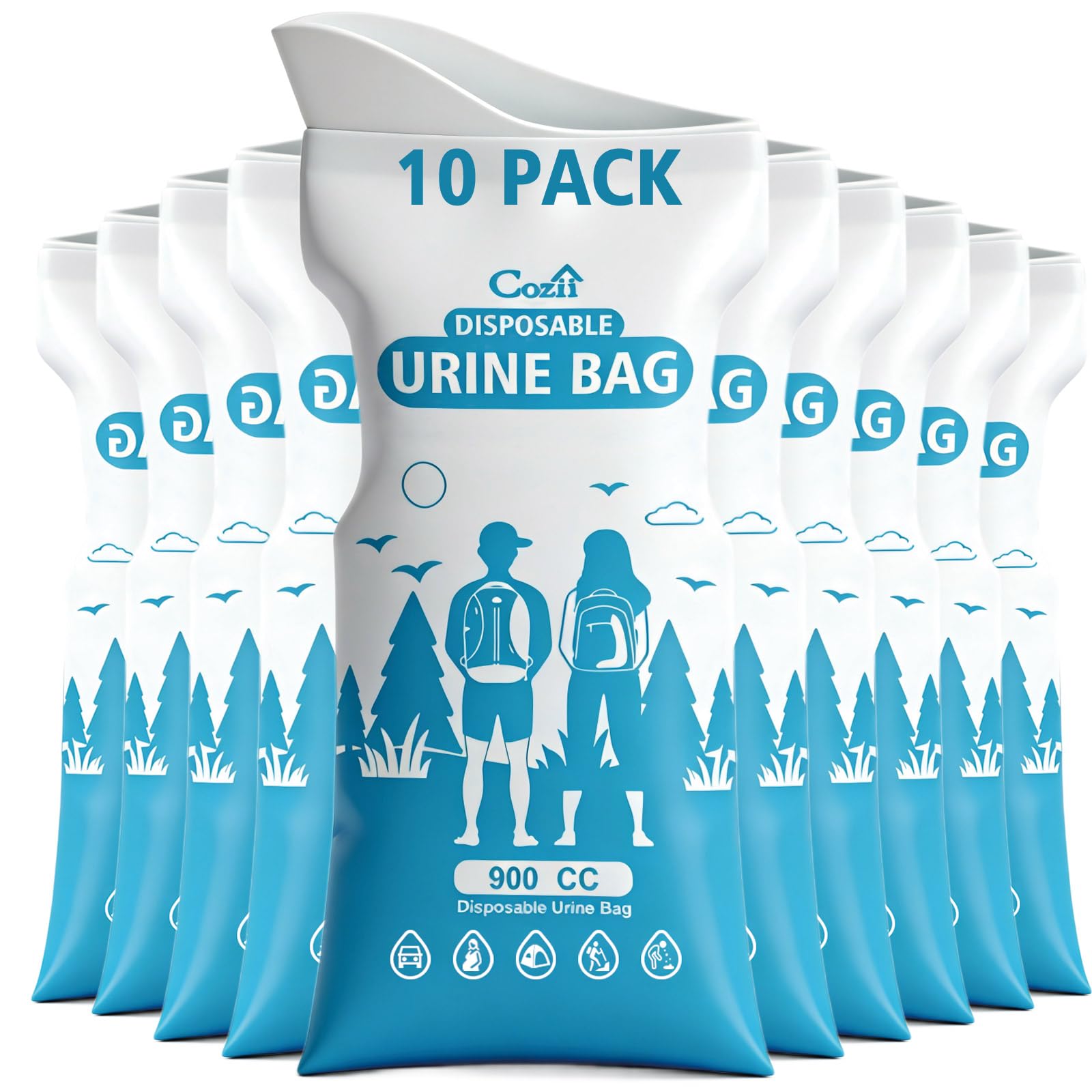 Disposable Urine Bags 16 PCS – 900ML Portable Pee Bags for Travel, Emergency Unisex Urinals for Men Women, Leak-Proof Vomit Bags for Car Camping Road Trip, Travel Potty for Adults Pregnant Patient