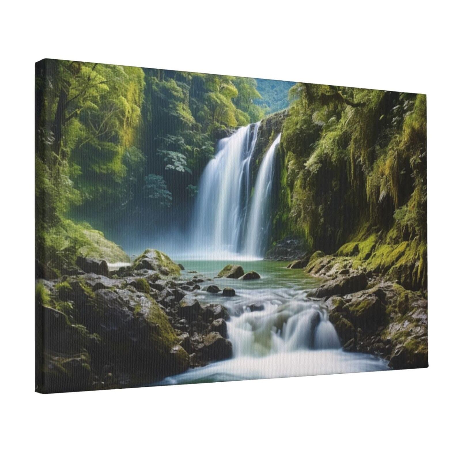 DWVTSLH Waterfall Landscape Painting Poster Paintings Canvas Wall Art Bedroom Prints Home Decor Hanging Picture Modern Home Artworks Aesthetic for Living Room Office Wall Decor 12x18in Unframed