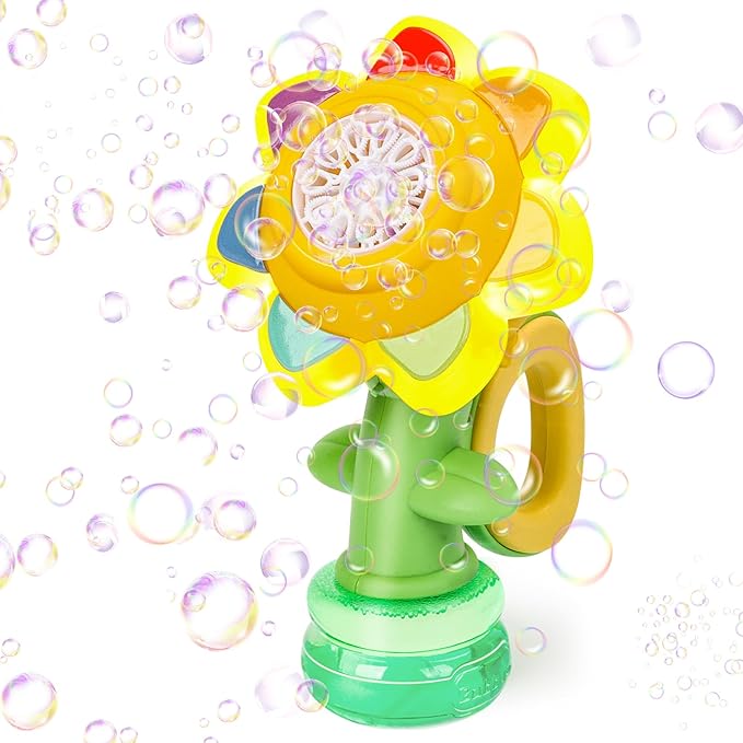 Jovicos Dancing Sunflower Bubble Machine: Light Up Playtime with Bubbles!