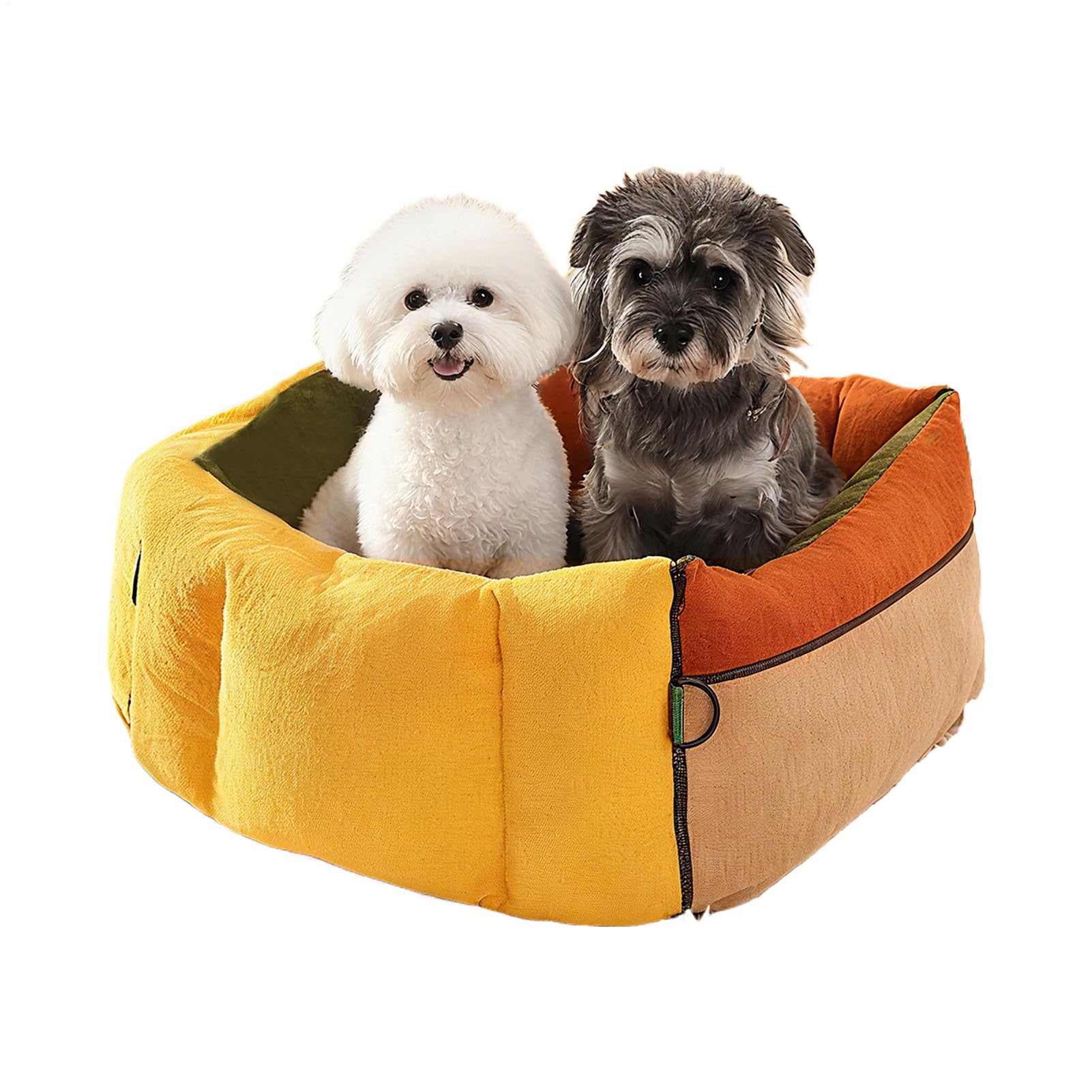 Asiento De Coche para Cachorros con Bolsillos y Cinturón de Seguridad Cama | Bolso Para Gatos Para Viajes Coche Diario Cachorro Interior Exterior Transporte Público