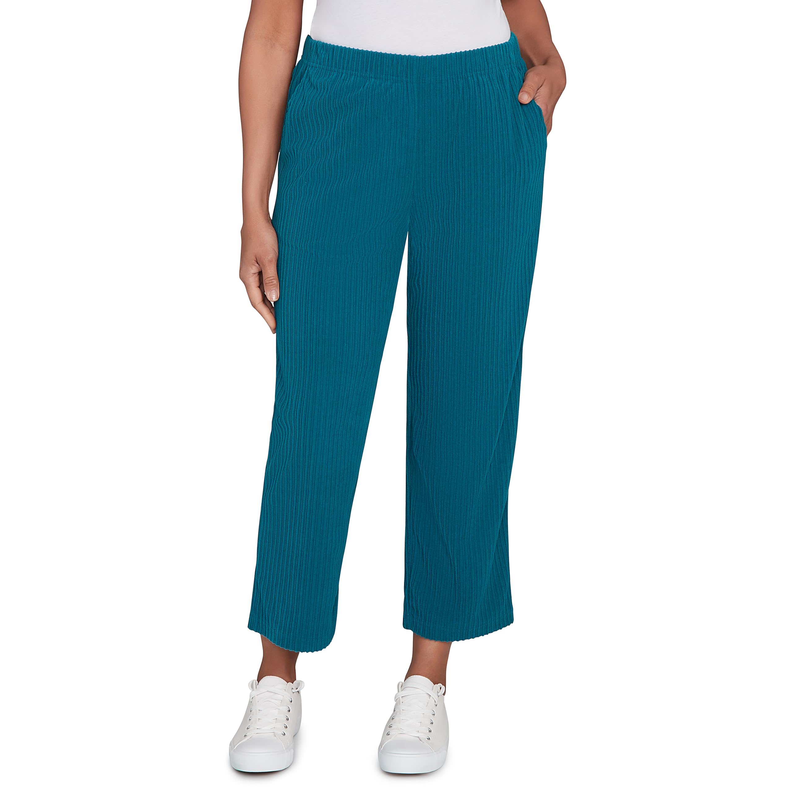 Alfred Dunner Ribbed Knit Ankle Pant