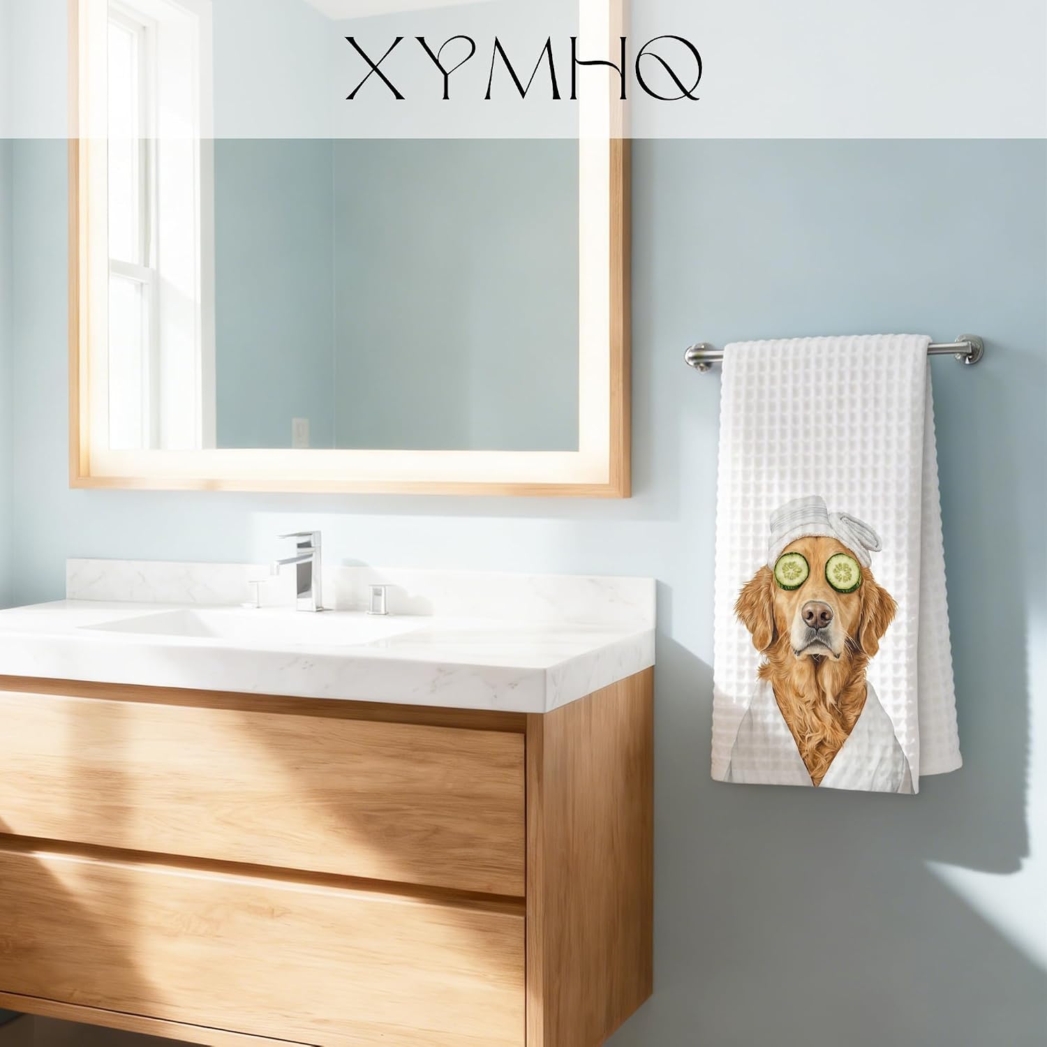 Funny Golden Retriever Gift Hand Towels for Bathroom Powder Room Spa, Gifts for Golden Retriever Lovers Women, Dog Mom Gifts Bathroom Hand Towels, 16x24 Inch image 4