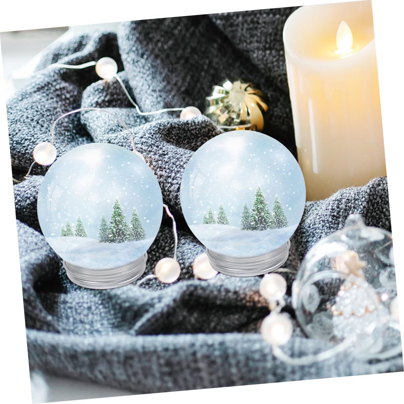 ORFOFE 12 Bolas Vacías de Esfera Transparente de Plástico 600 Ml con Tapas de Rosca para Manualidades DIY y Ambientación Navideña en Casa