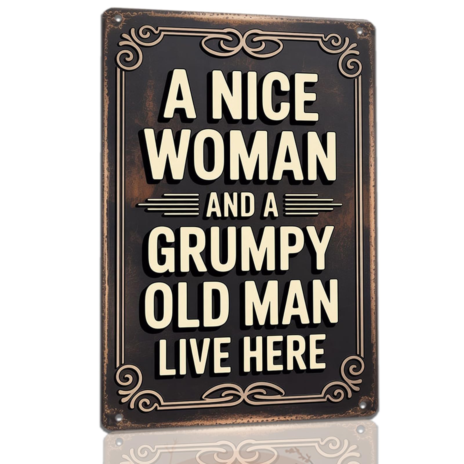 peiyeety Metal Tin Sign A Nice Woman Quote Wall Art, Vintage Style, Wall Decor For Indoor Home Kitchen Living Room Bedroom Office Cafe Bar, 12x16 Inch