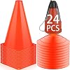 LANNEY 9 Inch Cones Sports, 24 Pack Training Soccer Cones Orange Agility Field Marker Cones for Drills Football Basketball Practice, Plastic Traffic Sport Cone for Outdoor Indoor Activity Or Events