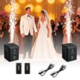 2 PCS Mini Cold Sparrrk Machine, Portable Effects Device w/Auto Safety Cutoff - for Stage Wedding Party Events (Black, Only Machine, Consumables Excluded)