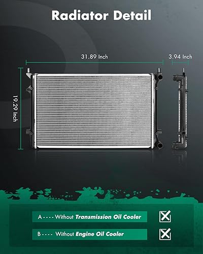 Vista 848 de SCITOO Reemplazo completo del radiador de aluminio para 1993-1998 para Toyota para T100 2.7L 3.0L 3.4L 2090 Radiador