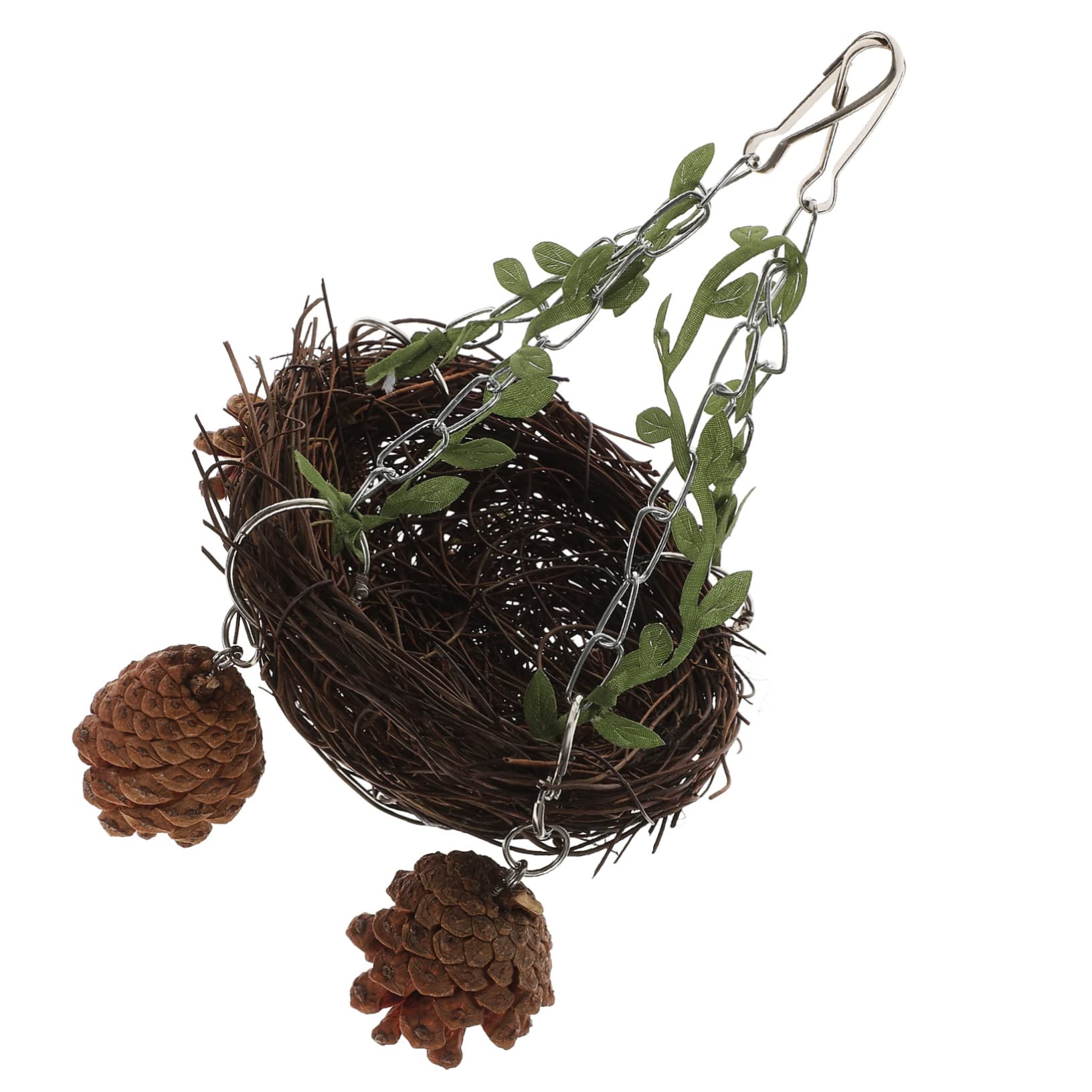 Sosoport Hanging Rattan Nest Bird Cage Swing for Parrots Parakeets and Cockatiels Easy to Install Bird and Breeding Bed Chic Design for Play and Rest