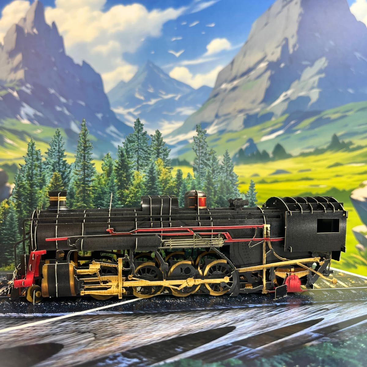 Steam Train Pop-Up Father’s Day Card, 3D Vintage Steam Train Birthday Card, Handmade Train Greeting Card, Ideal Gift for Dad, Husband, Grandad, Men, Boyfriend, Adults, Retirment Card - Image 3