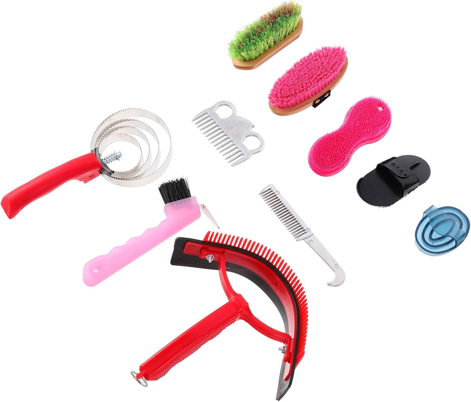 Balacoo 10pcs Horse Brush Set Grooming Care Kit Brush Curry Comb Horse Cleaning Supplies : Pet Supplies