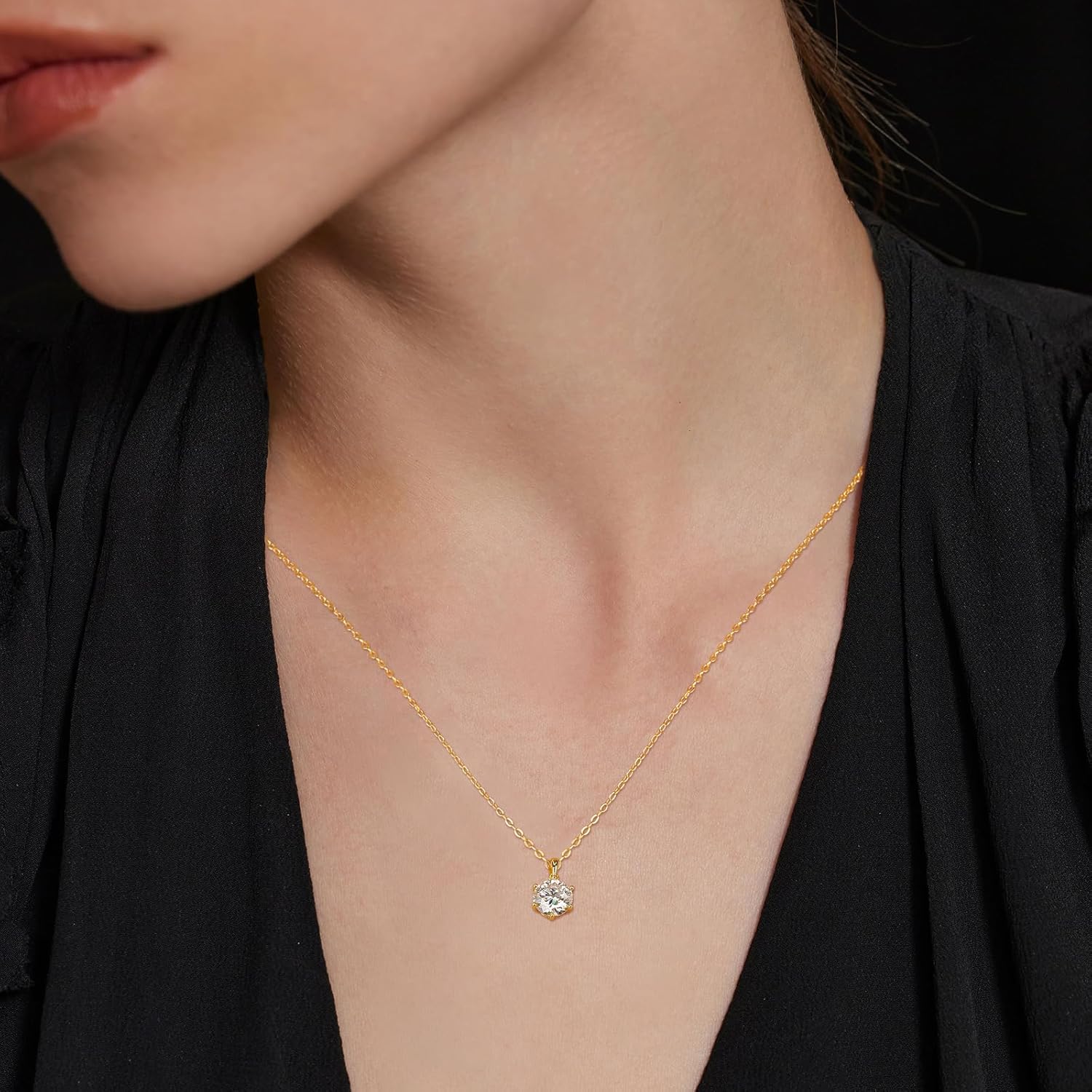 SecreTalk Moissanite Pendant Necklace 1-3CT 925 Sterling Silver D Color Ideal Cut Necklace for Women with Certificate of Authenticity - Image 4