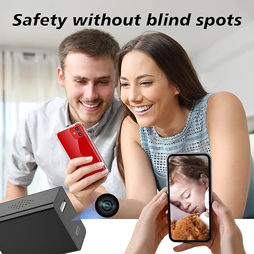 Miniatura 7 de NJINALW Cámara de carga inteligente inalámbrica, mini cámara WiFi HD 1080P con visión nocturna, diseño de doble puerto (USB + tipo C) - Micro cámara