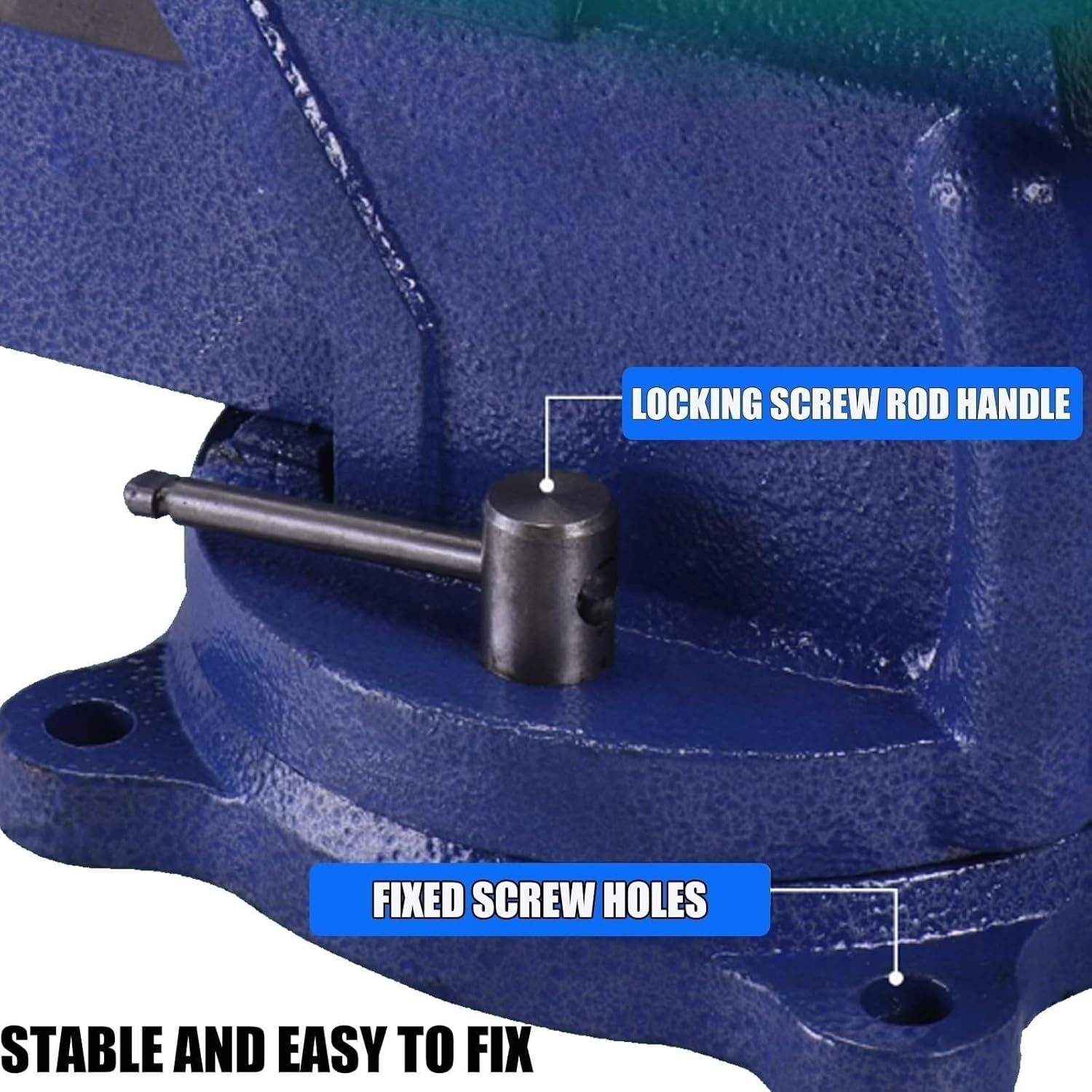 Heavy duty bench vise, multi-purpose with swivel base, non-slip jaws, durable table clamp, ideal for woodworking metal processing, high precision for craftsmen(3inch)