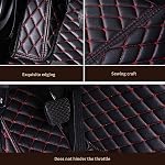 Custom Car Floor Mats fit for 95% All Weather Diamond Luxury Leather Carpet, Waterproof Non-Slip Automotive Floor Mats Full Coverage Protection Floor Liners Personalized Red