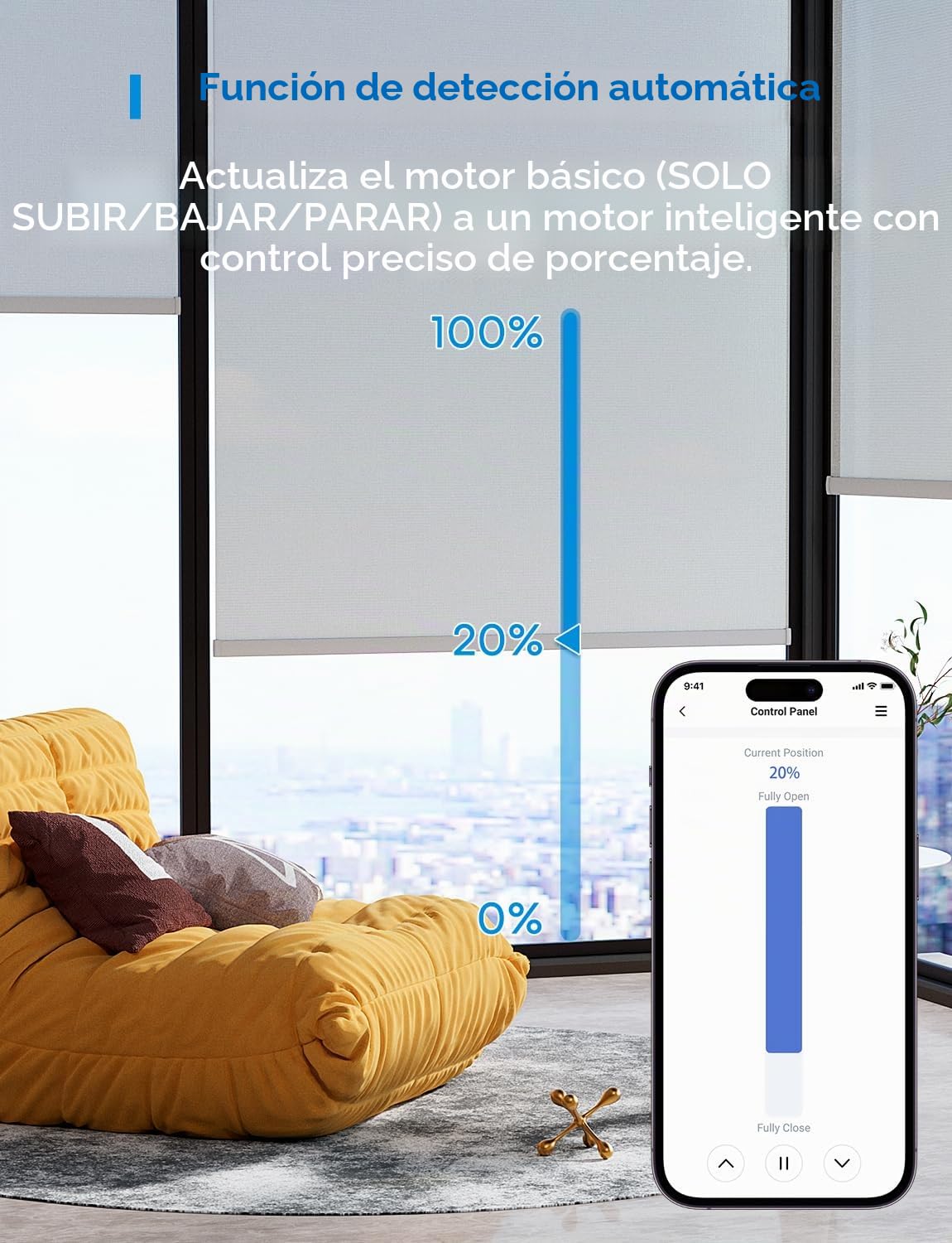 Meross Interruptor de Cortina, Interruptor de Persianas LED Inteligentes WiFi (Necesita Cable Neutro) Compatible con Alexa y Google Assistant, Control por Porcentaje, 2.4GHz