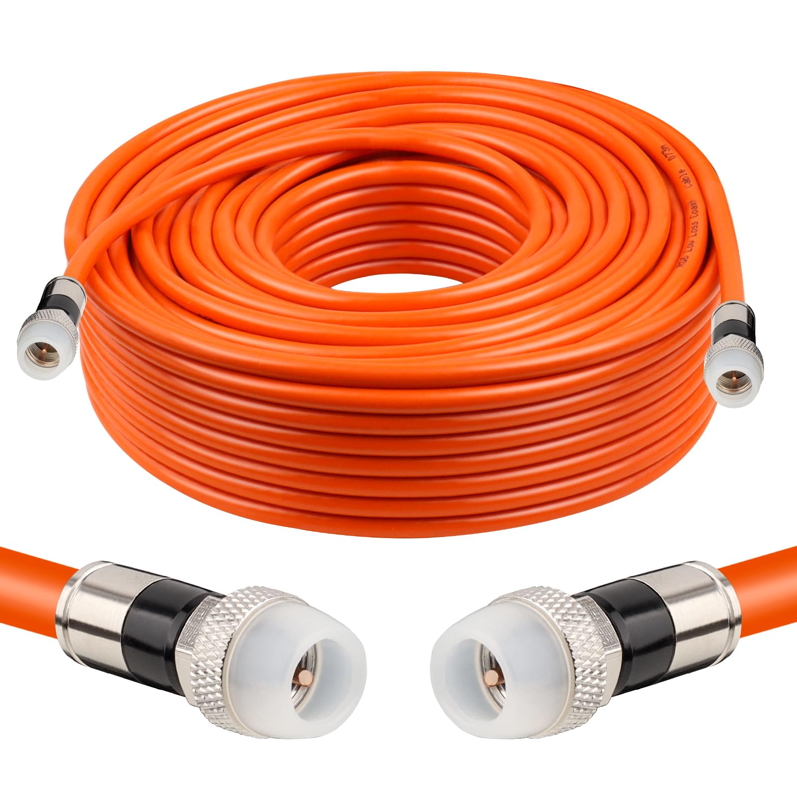 MOOKEERF Koaxialkabel 2,5 m, RG6 Koaxialkabel für TV mit wetterfestem Gummistiefel, direkte Erdung, 75 Ohm, RG6-Koaxialkabel für Digital-TV-Antenne, High-Speed-Internet, Breitband, Satellit, 2,5 m