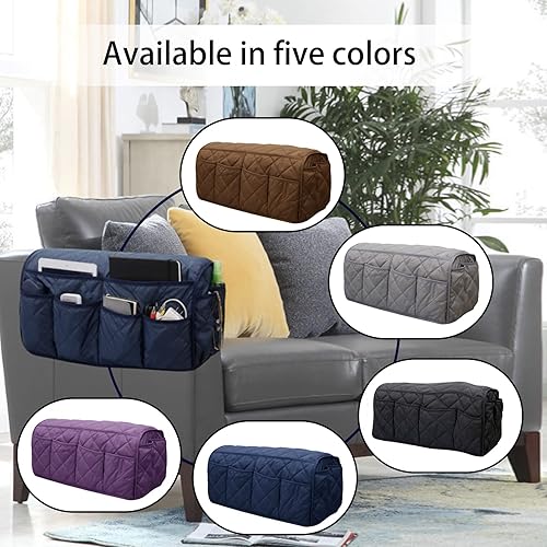Miniatura 7 de Organizador de reposabrazos para sofá, impermeable, soporte de control remoto para sillón reclinable, organizador reclinable antideslizante,