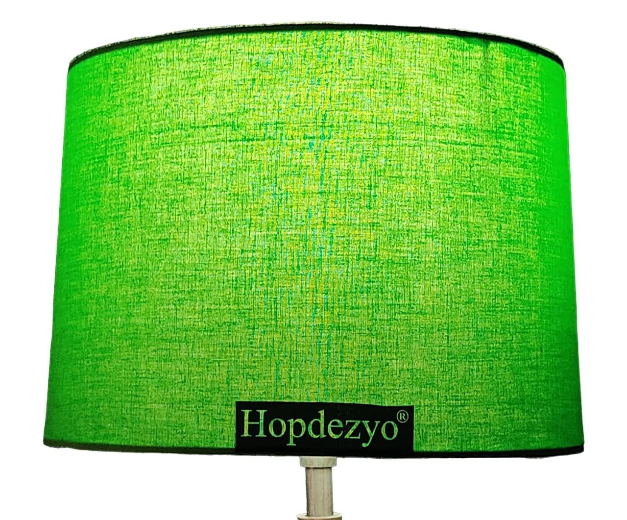 Plastic 12" Green Cotton Drum Lamp Shade for Table Lamps, Floor Lamps, Lampshade Suitable for Bedroom, Living Room, Home Decor and Decoration, 12 Inch (Green)