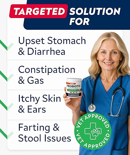 Miniatura 2 de STRELLALAB Probióticos para perros para la salud digestiva y enzimas  Diarrea, gases, alivio del malestar estomacal y alergias de temporada
