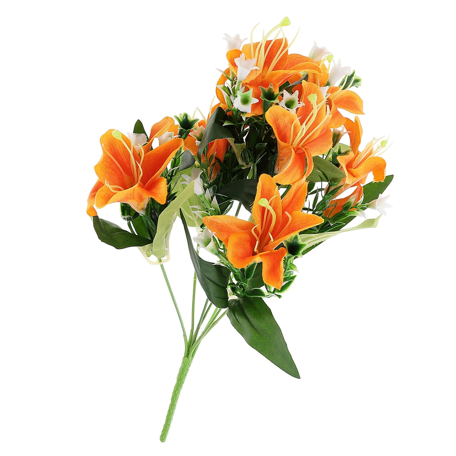 Fleurs de lys artificielles orange réutilisable sans eau pour mariage