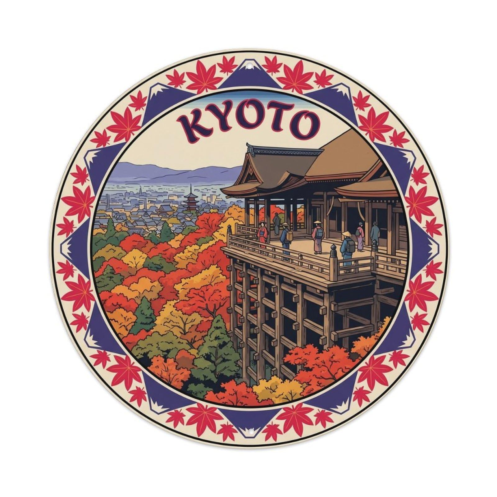 Kiyomizudera Kyoto Wooden Stage Temple Travel Heritage Metal Tin Sign