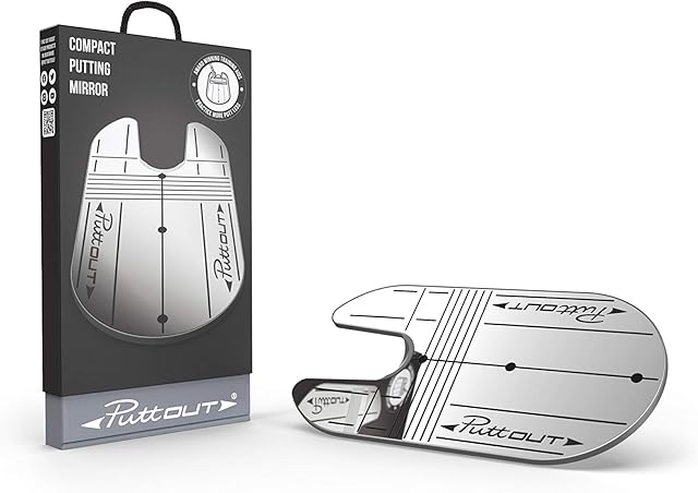 PuttOut Unisex Compact Putting Mirror, Silver, One Size UK