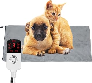 Pet Heating Pad, 16" x 28" Electric Dog Cat Heating Pad Indoor Waterproof 9 Adjustable Temperature Self Warming Cat Bed Heated Blanket for Cats & Dogs Kitten Puppy with Chew Resistant Cord