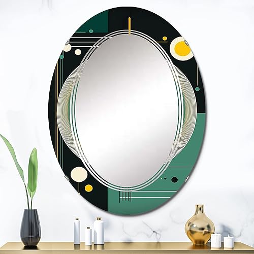 Miniatura 7 de Mid-Century Retro Dimensions IV espejo de tocador, espejos de baño, espejos de pared para sala de estar, dormitorio, espejo redondo, grande, 24 x 24