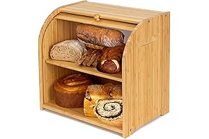 2 Tier Bread Box for Kitchen Countertop