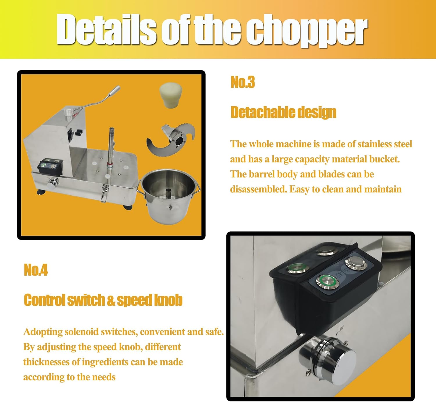 Food Processor Electric Vegetable Chopper Meat Grinder 12L Stainless Steel Vegetable Blender Meat Cutter Adjustable Speed Commercial Food Chopper 110V