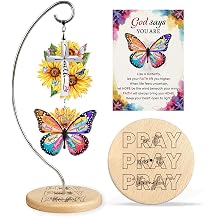 Christian Gifts for Women Faith - Butterfly Gifts for Women Religious - Sunflower Birthday Gift for Woman - Inspirational, Religious Gifts for Sister, Friend, Daughter, Mom - Office Desk Accessories