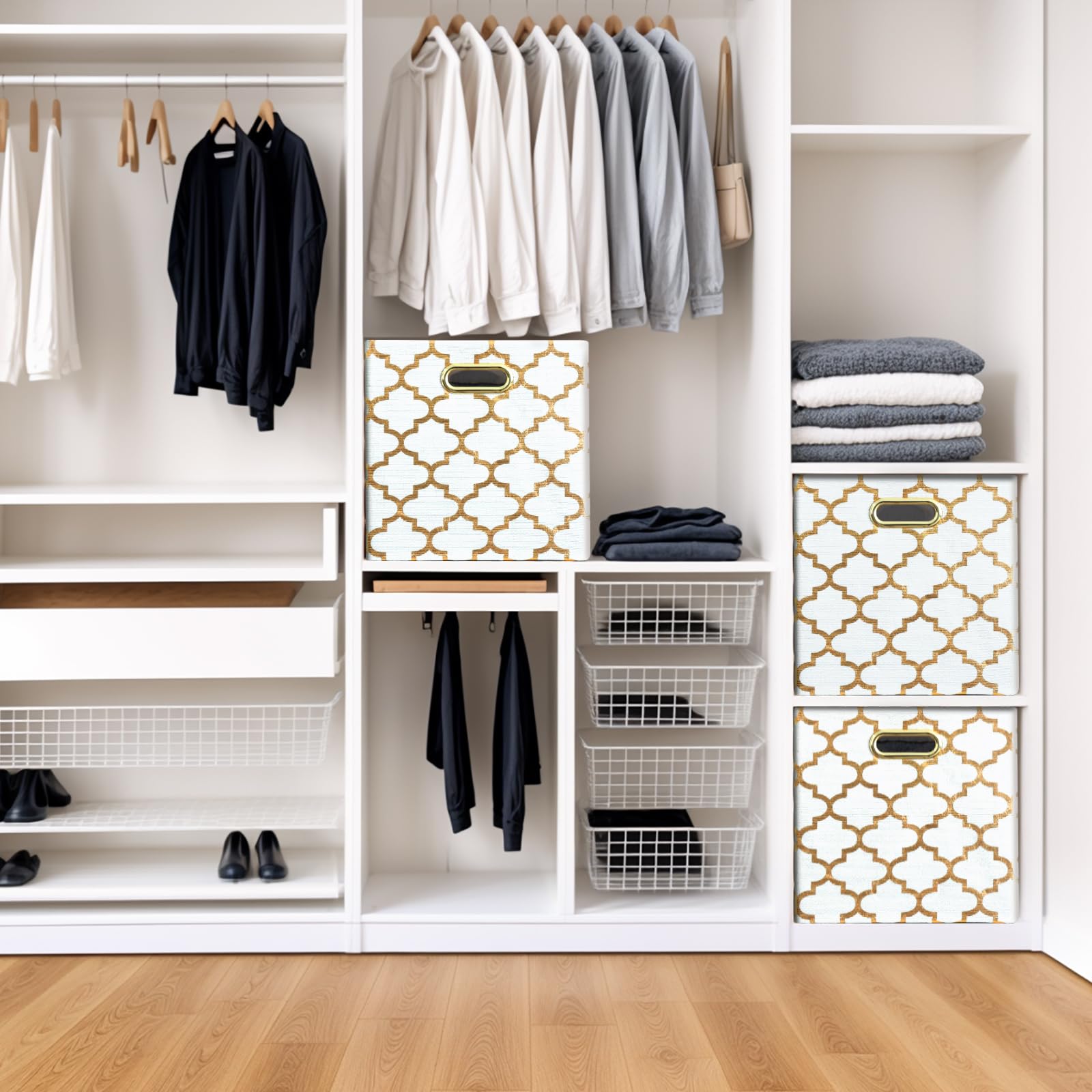 Würfelförmige Aufbewahrungskörbe, faltbare Aufbewahrungskörbe, Stoff-Aufbewahrungswürfel, Organizer, Körbe, Schubladen für Regale, Schrank, Kleiderschrank, Bücherregal, Schrank, 28 x 28 x 28