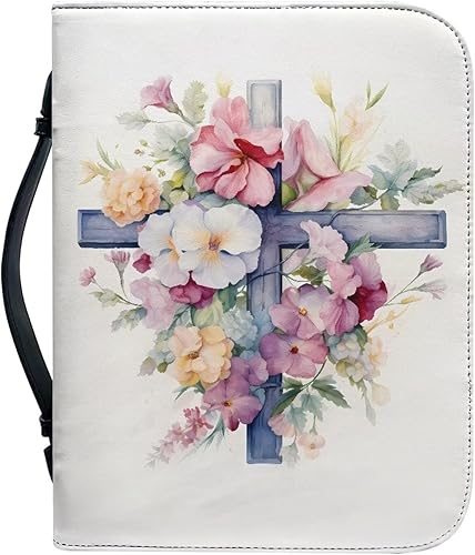 Miniatura 23 de TODIYADDU Funda de la Biblia para las mujeres, cubierta de la Biblia de la PU, suave bolsa de libro personalizada impermeable, bolsa de iglesia