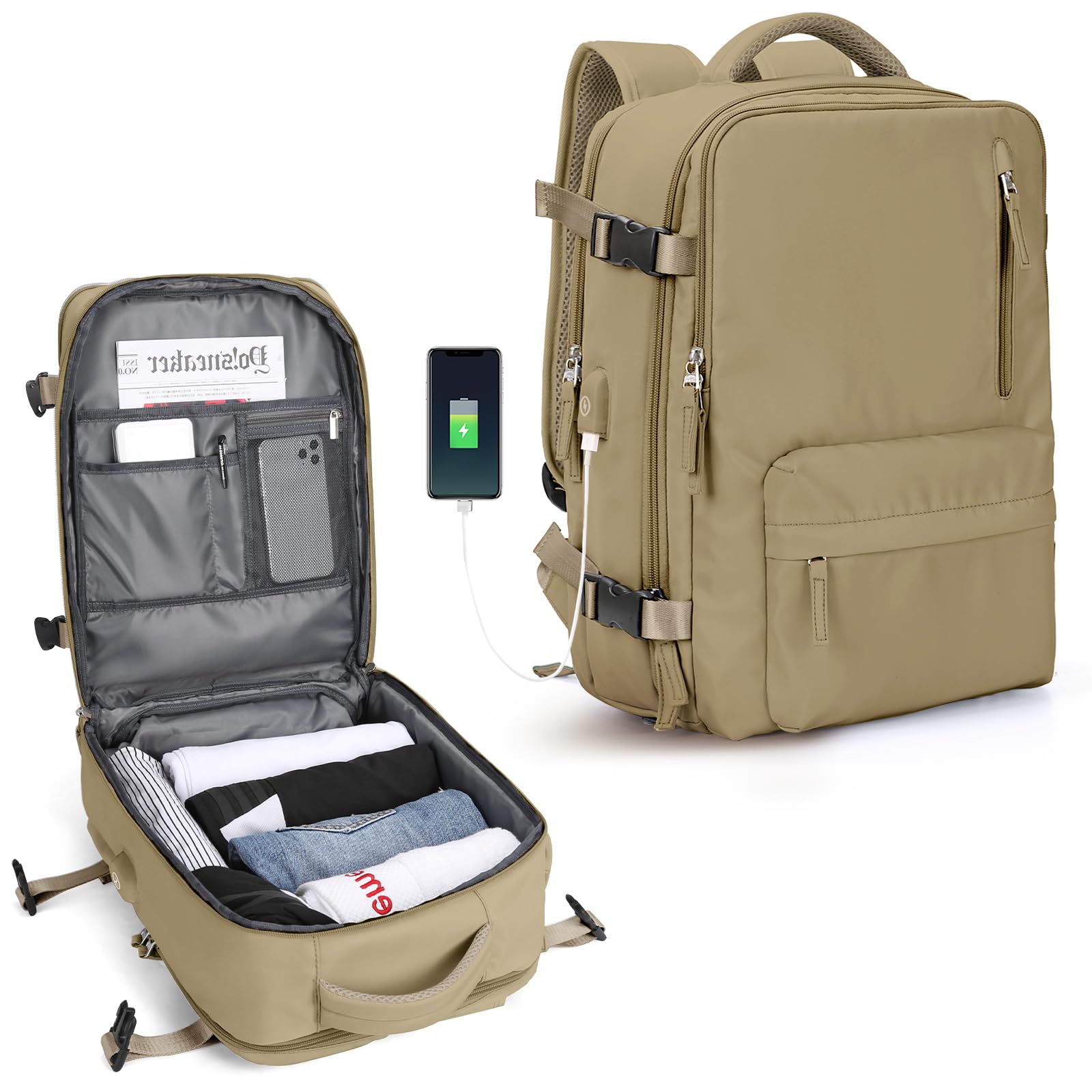 SZLX Borse da Cabina per Easyjet 45x36x20 Zaino da Viaggio Donna Ryanair 40x20x25 Bagaglio a Mano con porta usb zaino da viaggio aereo bagaglio a mano zaino per laptop Casual Daypack