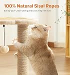 Made4Pets 23,6'' Poste de craquage de chat avec perche de lit nuageux & Jouets pour Chats Indoor, Tour d'Arbre de Petit Chat avec Cracher de Chat Sisal & 2 Bals de piste pour les chats, les chatons