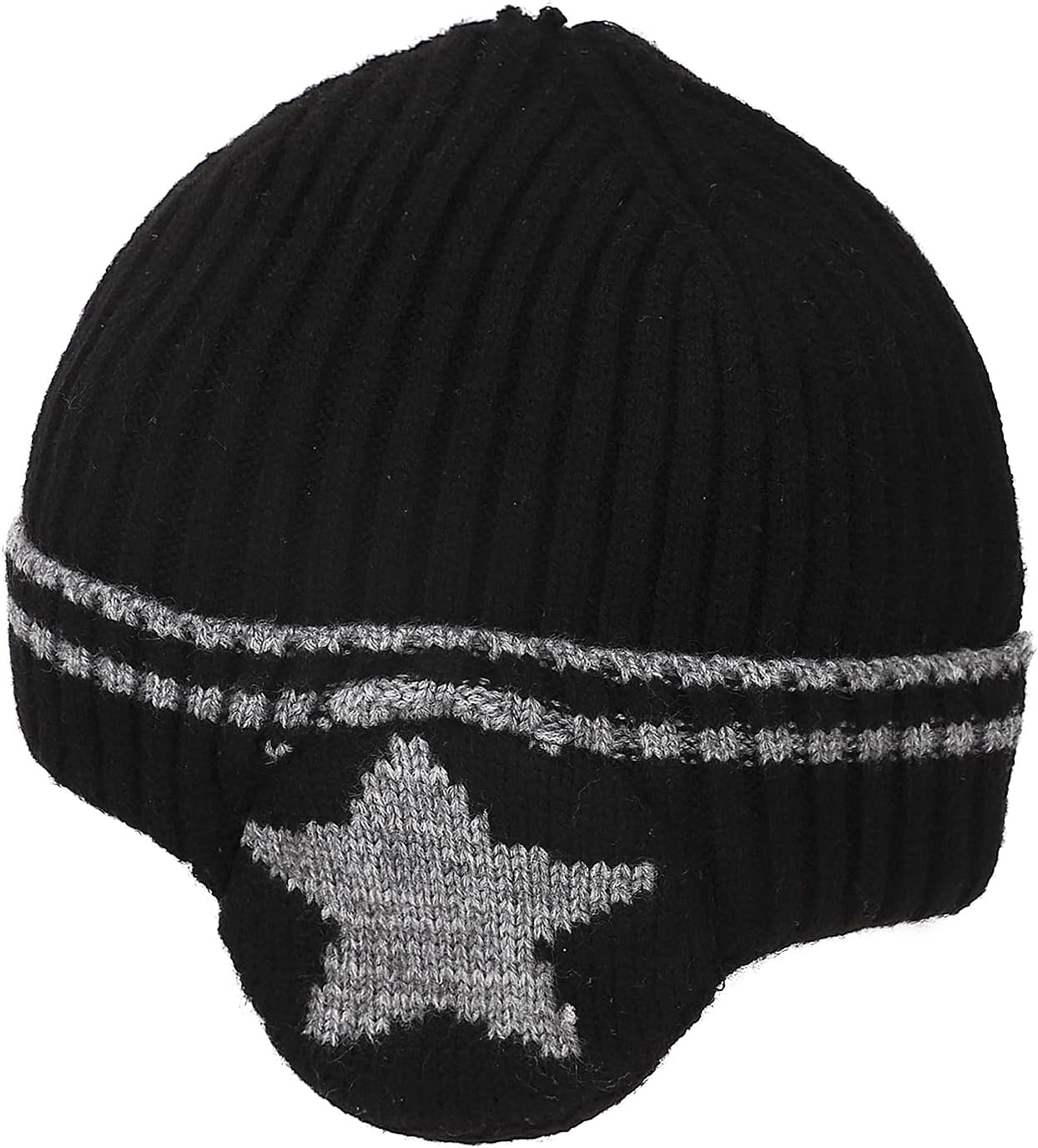 Kids Winter Beanie Hat Scarf Set Soft Warm Knitted Skull Cap with Ear Flaps Thick Fleece Lined Neck Warmer for Boys Girls - Image 3