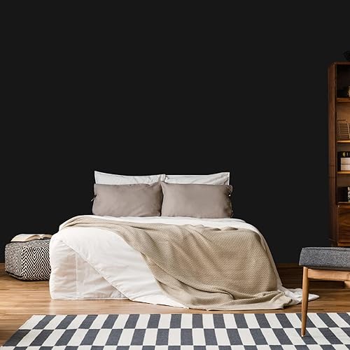 Miniatura 2 de practicalWs Papel tapiz negro para despegar y pegar de 17.7 x 118.1 pulgadas, papel de contacto negro extraíble, papel de pared de vinilo