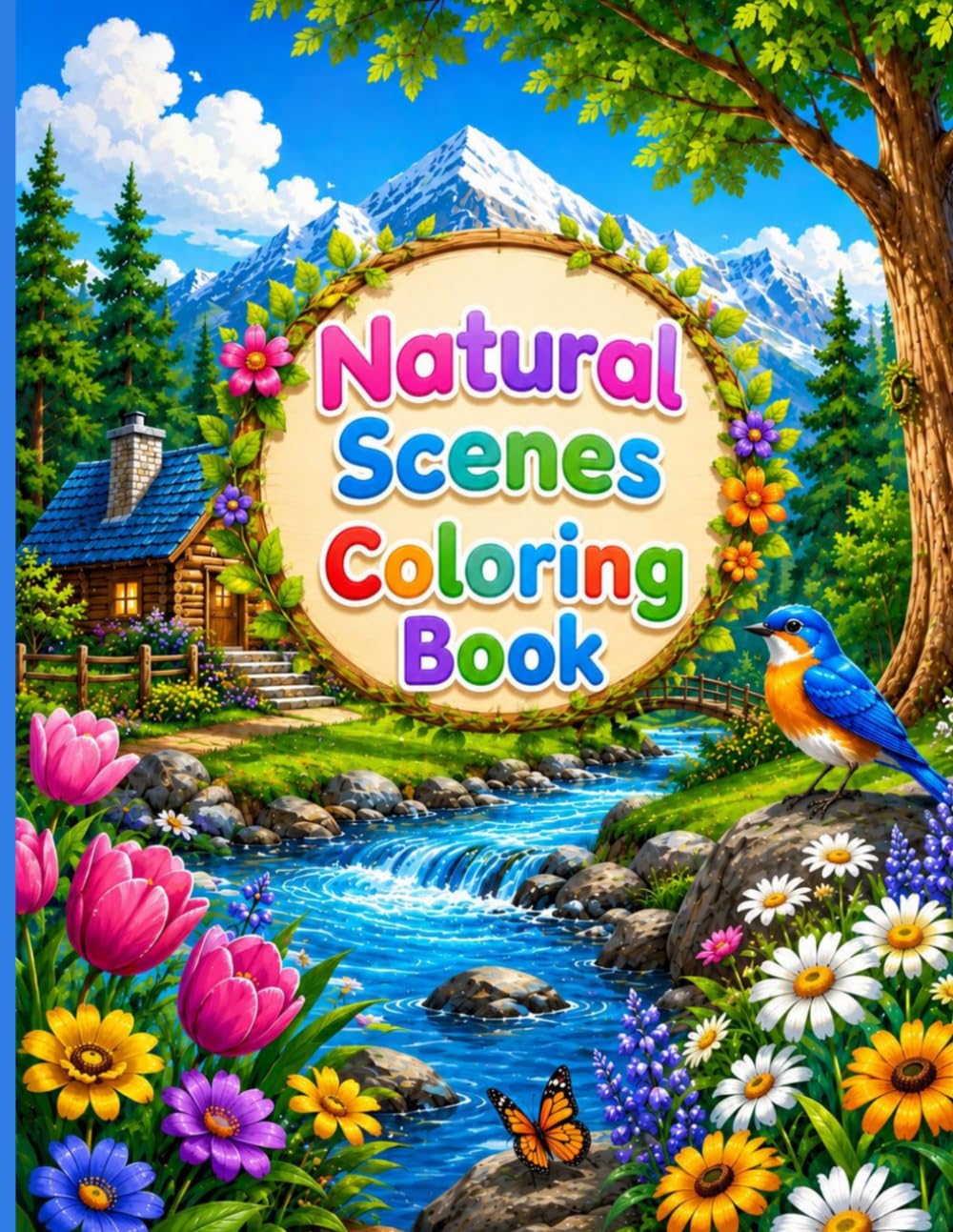Natural Scenes Coloring Book: Fun and Easy Nature Coloring Pages for Kids