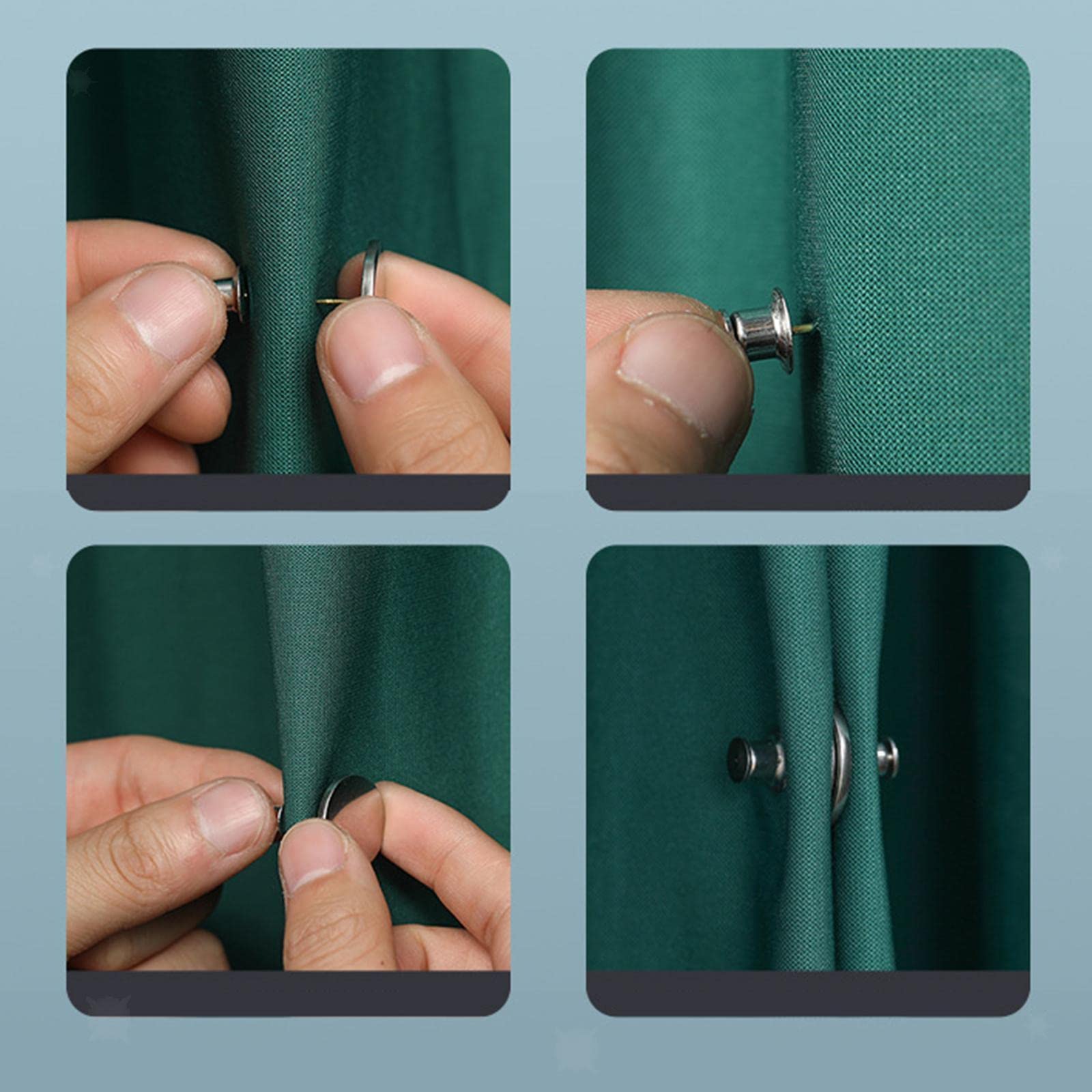 FYCAN 4Pcs Curtain Button Work Sewing Craft Coat Jacket Detachable Prevention Light Leakage Sewing Accessories DIY Jean Buttons Sets Replacement Buttons, Simple Installation, Reusable and Adjustable 2