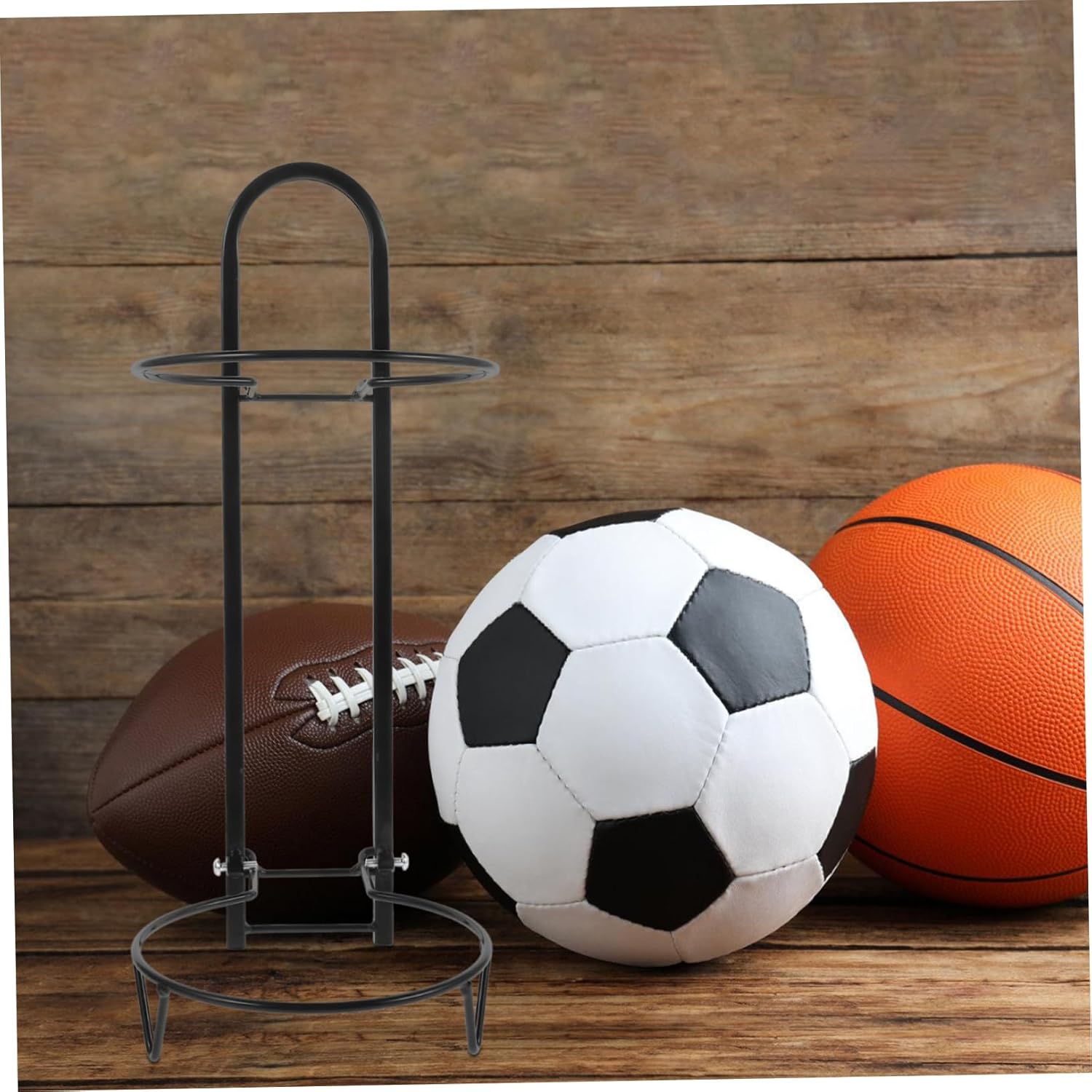 Vertical Ball Storage Rack Durable Wall Mounted Organizer for Basketball Soccer Volleyball Multi Layer Sports Equipment Holder Robust and Stable Design for Home Garage