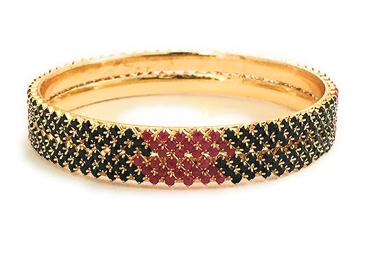 Sasitrends One Gram Micro Gold Plated Designer Stone Bangles for Women and Girls