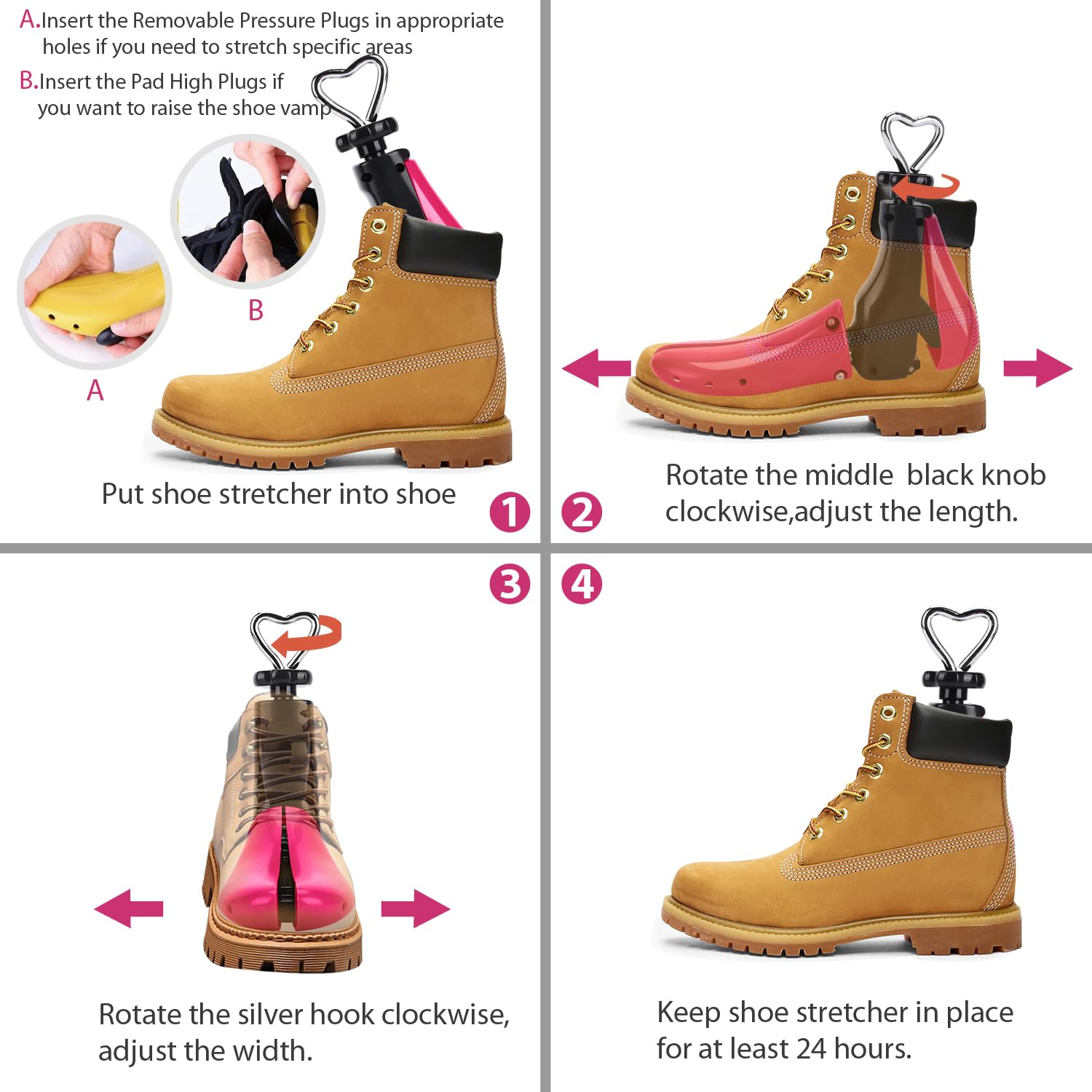 Embauchoir à Chaussures Homme Femme,Embauchoirs Bottes, élargit la longueur et la largeur de la chaussure