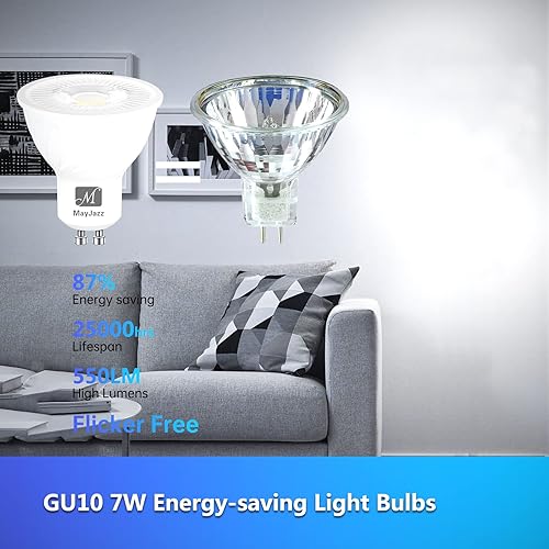 Miniatura 6 de Bombillas LED GU10 regulables de color blanco cálido, equivalente a 50 W (7 W), bombilla de pista de 550 lm, bombilla de luz puntual para